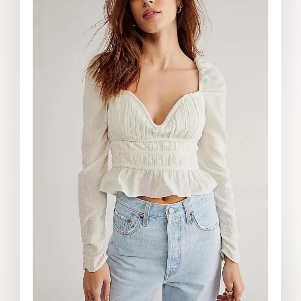 NWT Free People, Chloe Top, White, Small,